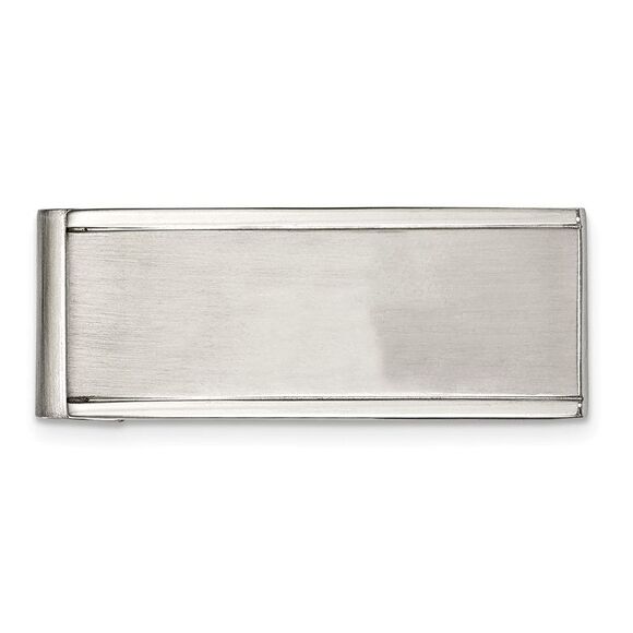 Men's Stainless Steel Grooved Edge Money Clip - Picture 1 of 4
